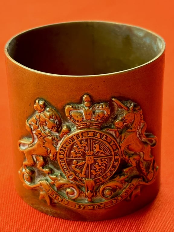 AUTHENTIC ORIGINAL BRITISH ANTIQUE BRASS ROYAL COAT OF ARMS.