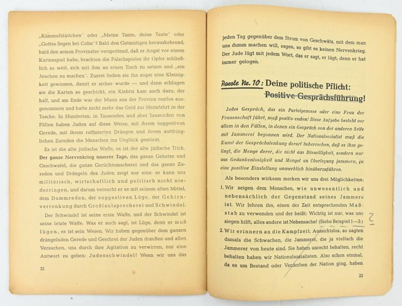 German NSDAP Hauptschulungsamt Booklet