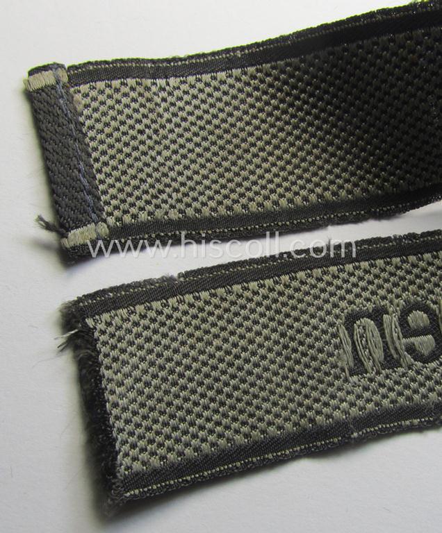 Truly worn Waffen-SS 1943/44-pattern cuff-title (ie. 'Ärmelstreifen') as executed in typical 'BeVo'-weave-pattern as was intended for a member within the: 17. SS-Panzergrenadier-Division 'Götz von Berlichingen'
