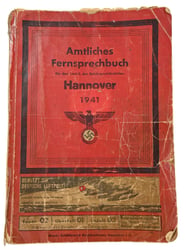 German Index Phone Book Hannover 1941