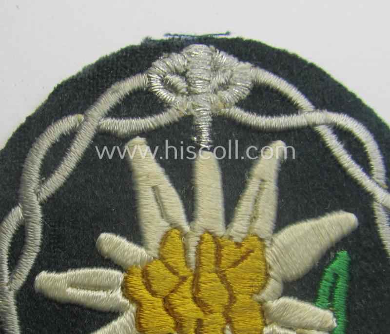 WH (Heeres) EM- (ie. NCO-) type, so-called: 'Edelweiss'-armpatch being a machine-embroidered example