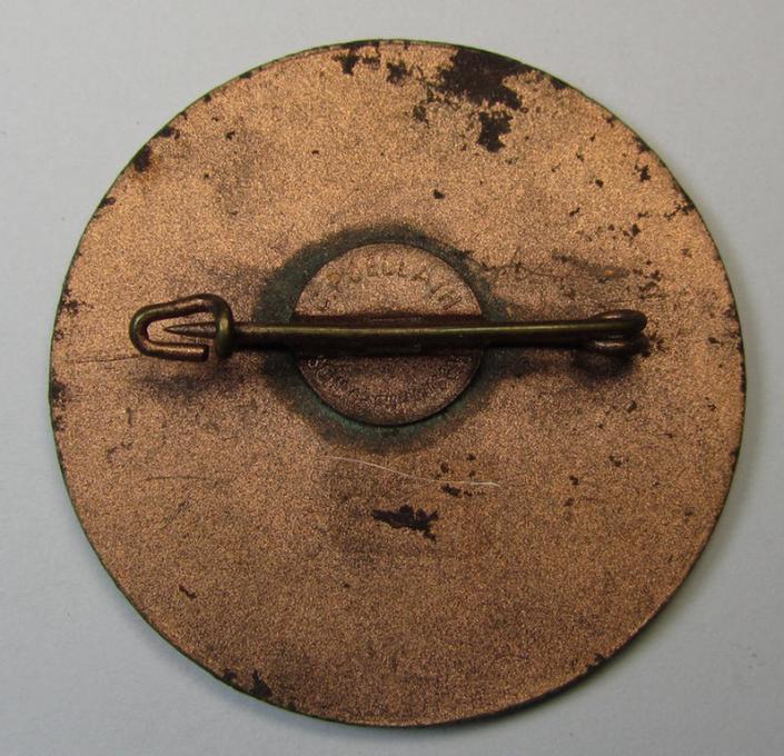 Multi-coloured enamelled - and truly very detailed! - shooting- ie. marksmans'-badge aka: 'Gauleistungsabzeichen 1943 in Bronze des Standschützenverbandes Tirol-Vorarlberg' (as was awarded for the pistol (ie. 'Pistole')