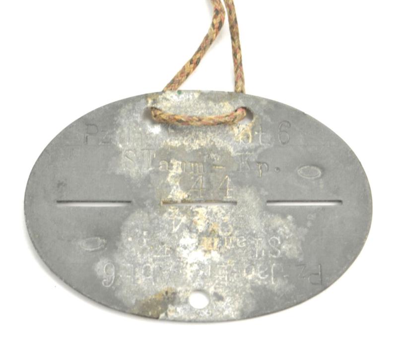 German WH Dog-Tag 'Panzer Jagd Ersatz Abteilung 6'