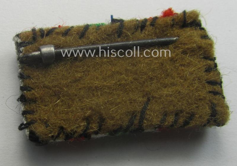 Two-pieced ribbon-bar (ie. 'Band- o. Feldspange') showing resp. the ribbons for an: 'EKII. Klasse' and a: 'Deutsch-Italienische Feldzugsmedaille'