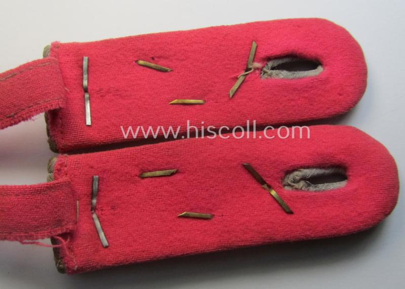 Truly used- and/or tunic-removed - and/or fully matching! - pair of WH (Heeres) officers'-type, neatly 'cyphered' shoulderboards as was intended for usage by a: 'Hauptmann der Pz-Truppen' who served within the 'GrossDeutschland'-Div.