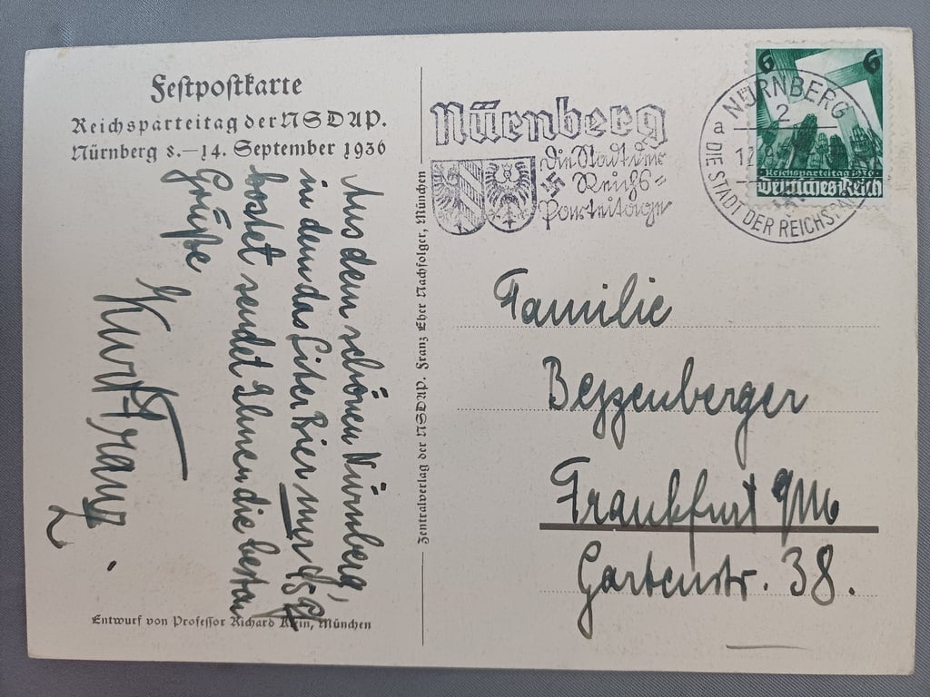 Reichsparteitag Nurnberg 1936 postcard
