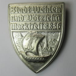 Commemorative, tin-based and silver-toned: N.S.D.A.P.-related 'tinnie' showing a...