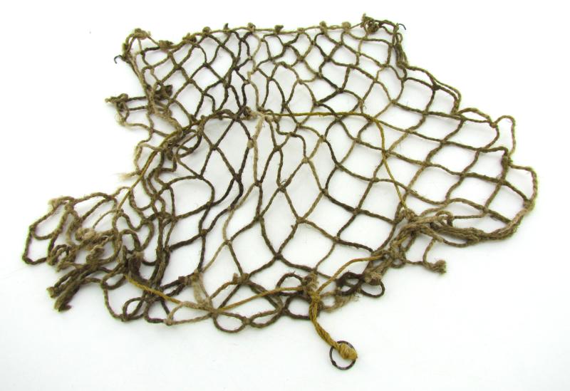 Complete late war German helmet net with attachment hooks