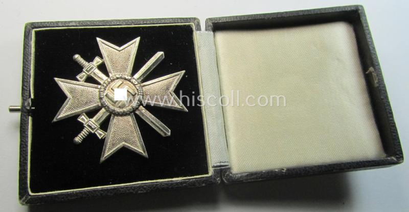 Attractive, 'Buntmetall'-based 'Kriegsverdienstkreuz 1. Klasse mit Schwertern' being a non-maker-marked specimen that came stored in its (scarcely seen!) period- and somewhat 'simplified'-etui as found