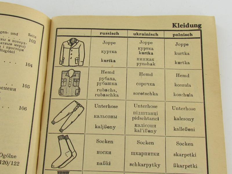 German Picture dictionary for communication without language skills