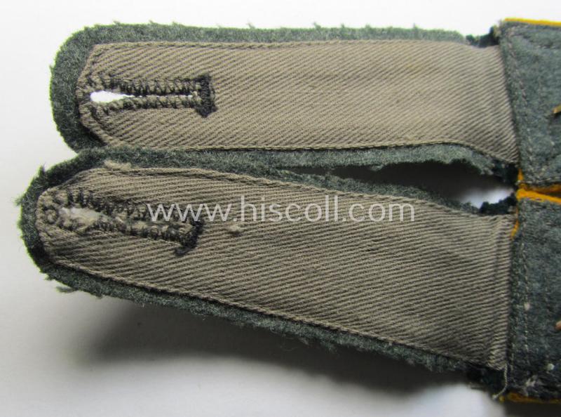 Attractive - and fully matching! - pair of WH (Heeres), early-war period- (ie. 'M36'- ie. 'M40'-pattern and/or rounded-styled) neatly 'cyphered', NCO-type shoulderstraps as was intended for a: 'Feldwebel eines Kavallerie-Lehr-Abteilungs'