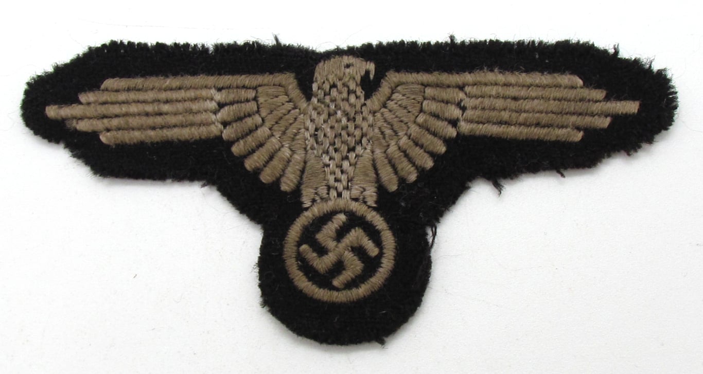 Early Waffen-SS EM/NCO Machine-Embroidered Sleeve Eagle