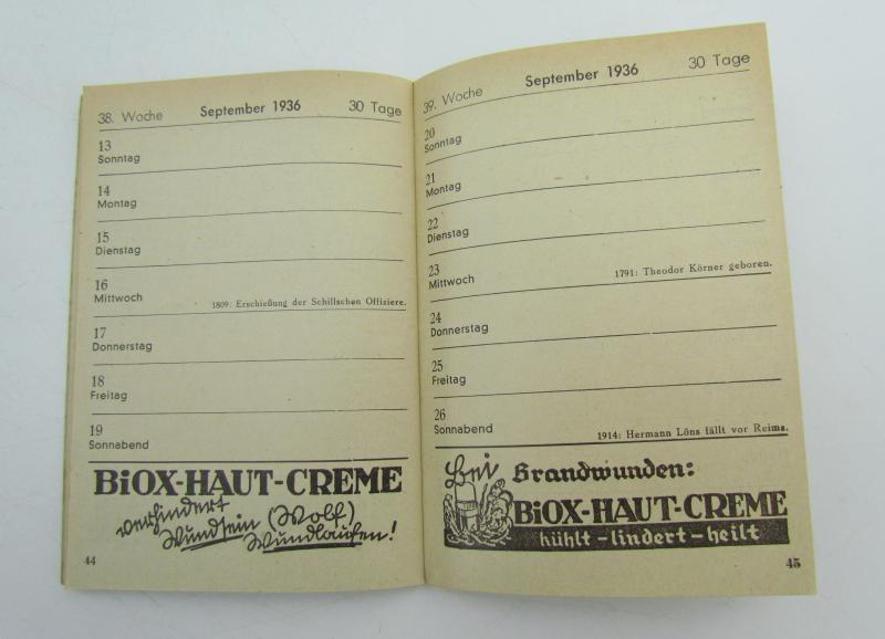 Hitlerjugend (HJ) 1936 Merkbuch ( Rare )