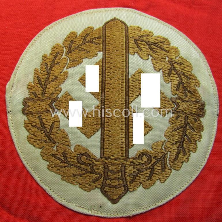 Attractive, linnen-based armband (ie. 'Armbinde') as was intended for usage by the staff of the: 'SA-Wehrmannschaften' (being a hardly used example that still shows its period-attached so-called: 'RzM'-etiket)