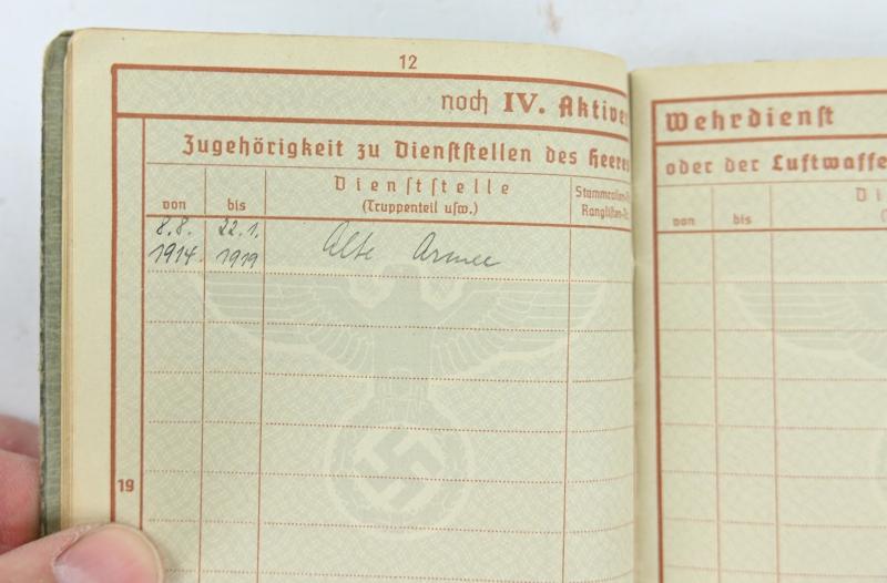 German WH Wehrpass 'Willy Wiebach'