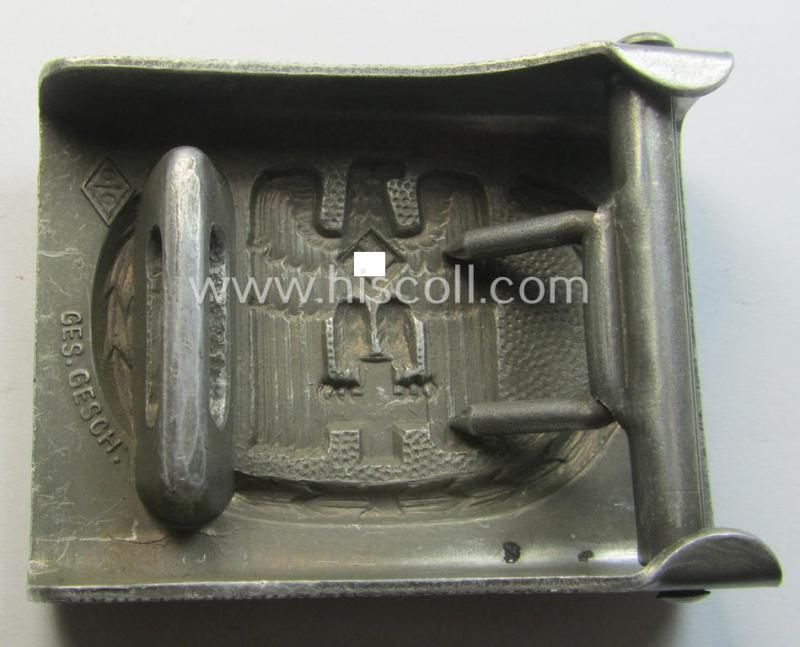 DRK (ie. 'Deutsches Rotes Kreuz'), enlisted-mens'- (ie. NCO-) type belt-buckle being a maker- (ie. 'OLC'-) marked example