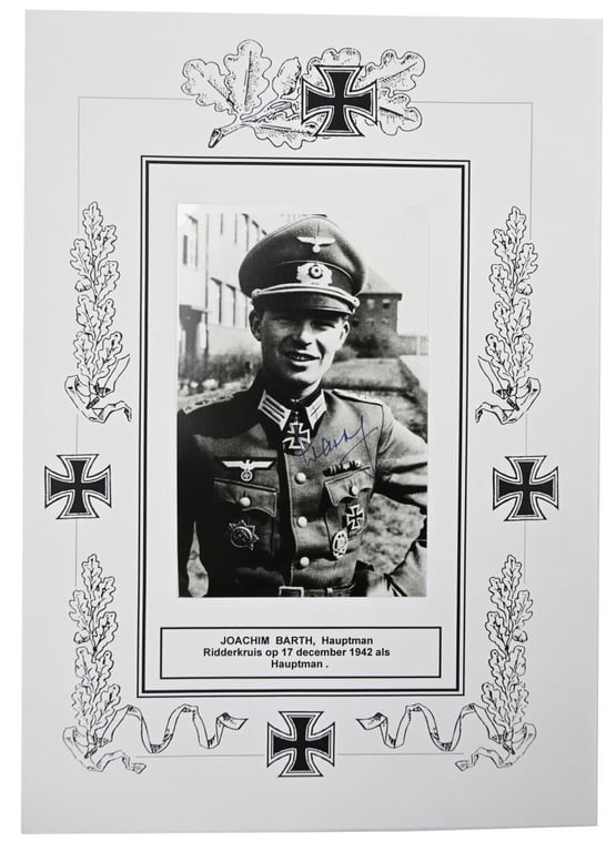 Signature of Wehrmacht Heer KC Recipient 'Joachim Barth'