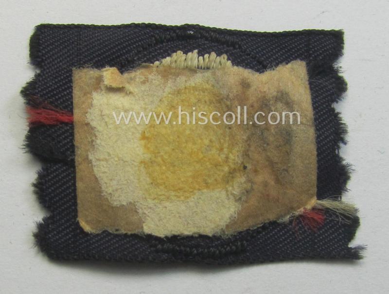 WH (Heeres ie. 'Panzer') 'standard-issue'-pattern side-cap-cocarde (ie. 'Kokarde für Panzer-Schiffchen') as executed in: 'BeVo'-weave pattern