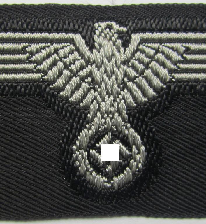 Superb, mid- (ie. later-) war-pattern 'Waffen-SS'-type so-called: 'BeVo'-pattern, EM- (ie. NCO-) type side-cap eagle that comes in a never used- (ie. unconfectioned and 'virtually mint- ie. unissued'-), condition