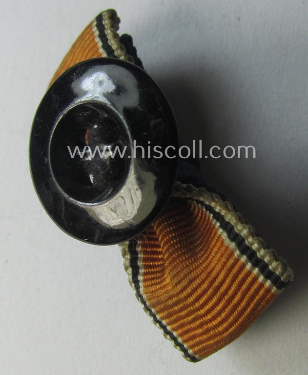 Two-pieced, WH (Heeres- o. KM-) related ribbon-bar (ie. 'Feld- o. Bandspange'): 'WH-DA 4. Stufe' and Austrian 'Anschluss'-medal onto its specific 'button-hole'-set-up