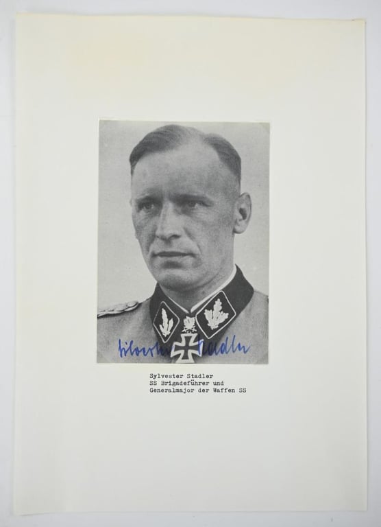 Signature of Waffen-SS KC-OLC&S Recipient 'Sylvester Stadler'