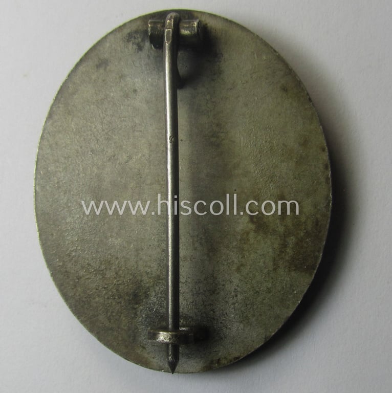 Luxuriously-styled, 'Verwundeten-Abzeichen in Silber' (ie. silver-class wound-badge) being a maker- (ie. '4'-) marked example as was produced by the: 'Steinhauer u. Lück'-company