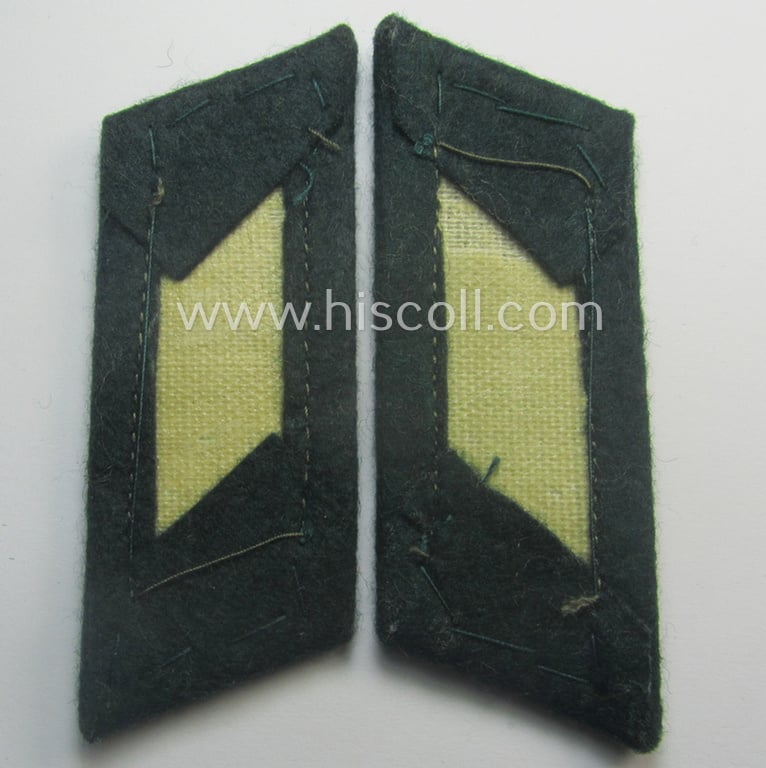 Fully matching pair of pre- (ie. early-war-) period WH (Heeres) 'M36' (ie. 'M40'-) type collar-patches (ie. 'Einheitskragenspiegel') as piped in white-coloured branchcolour as intended for usage by a: 'Soldat der Infanterie-Trpn.'
