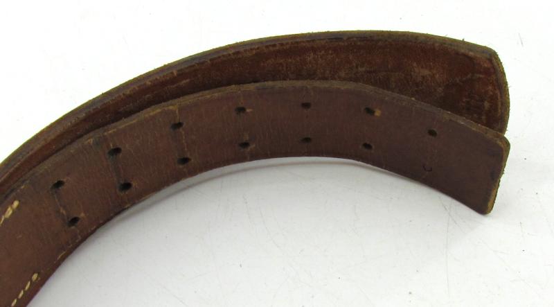 WH/SS Leather Equipment belt marked jnb 1942