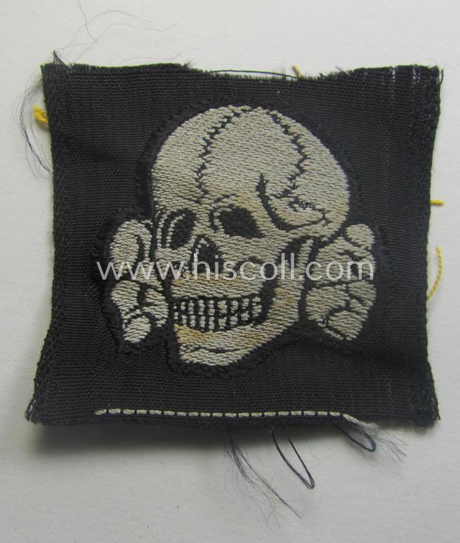 Waffen-SS, 'BeVo'-woven-style skull- and cap-eagle-set (ie. 'Totenkopf- u. Adler-Effektensatz für Schiffchen o. Einheitsfeldmütze')