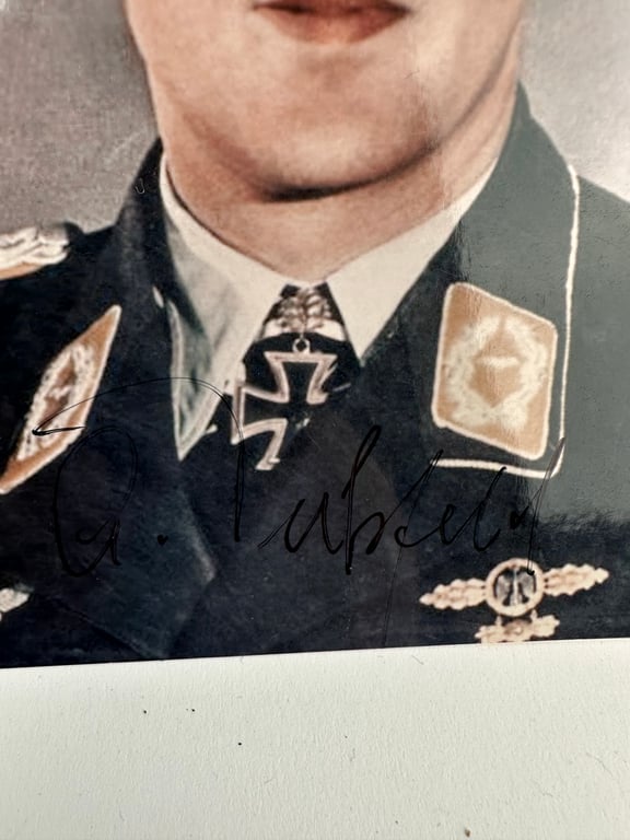 German post-war photo with orginal  signature "Adolf Dickfeld"