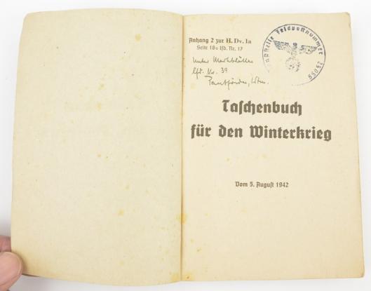 German Waffen-SS 'Winterbattle' pocketbook