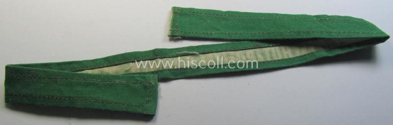 Printed cuff-title (ie. 'Ärmelstreifen') as was specifically intended for a volunteer who served within the: 'Luftschutzpolizei Böhmen-Mähren' (as situated in the: 'Protektorat Böhmen-Mähren')