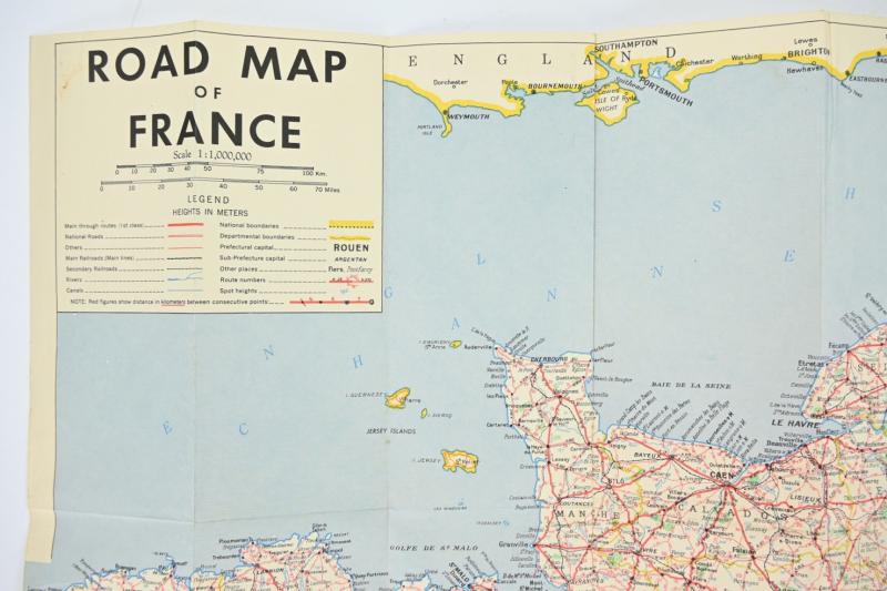 US WW2 Roadmap of France 1944