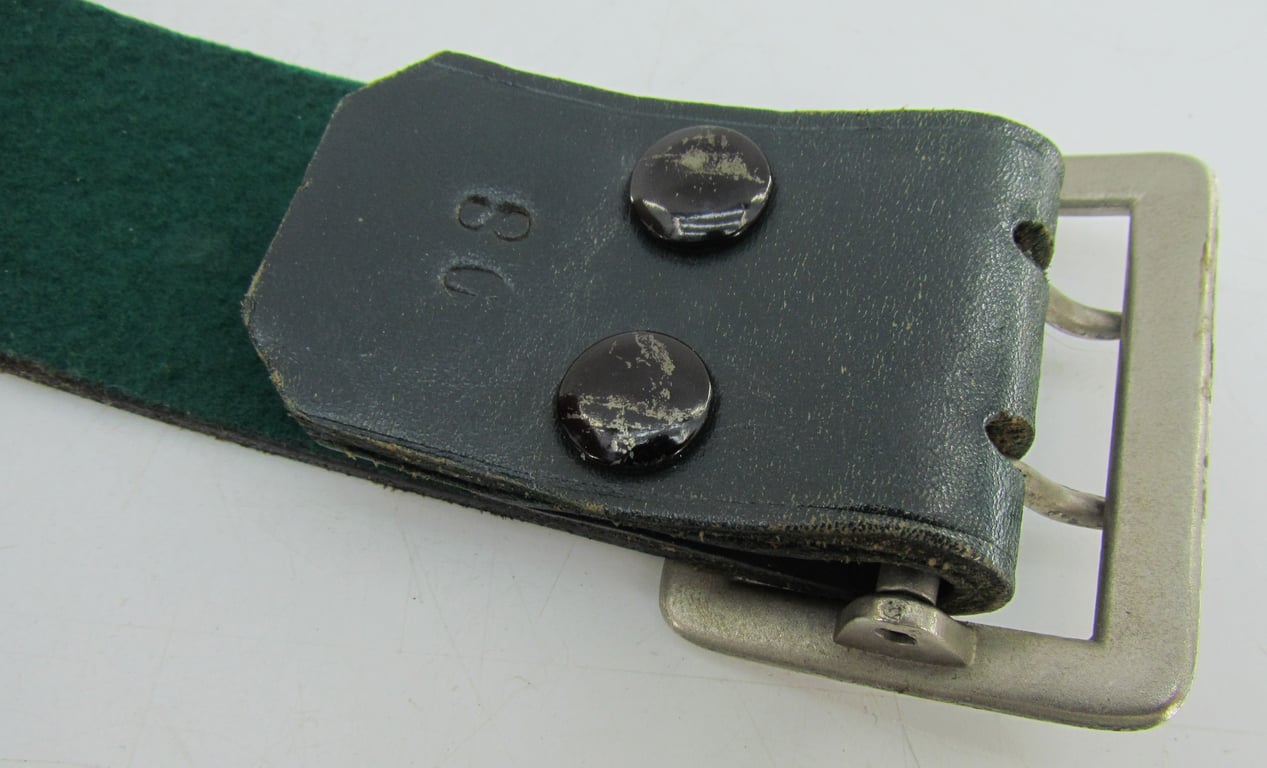 German Forestry Official’s Leather Belt with Double-Prong Buckle