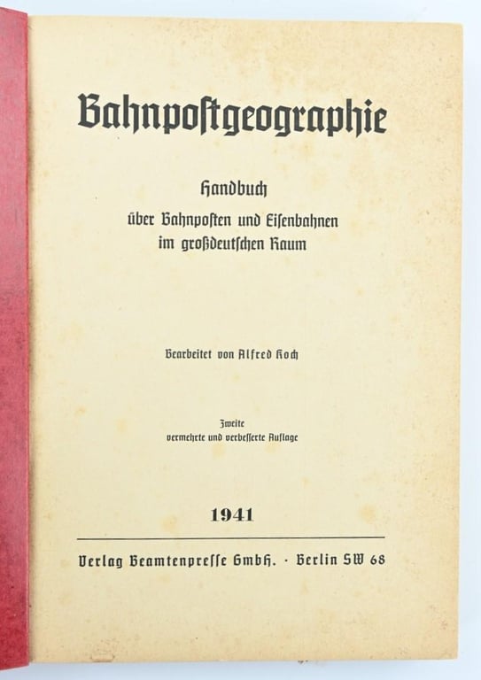 German Reichsbahn Book 'Bahnpostgeographie'