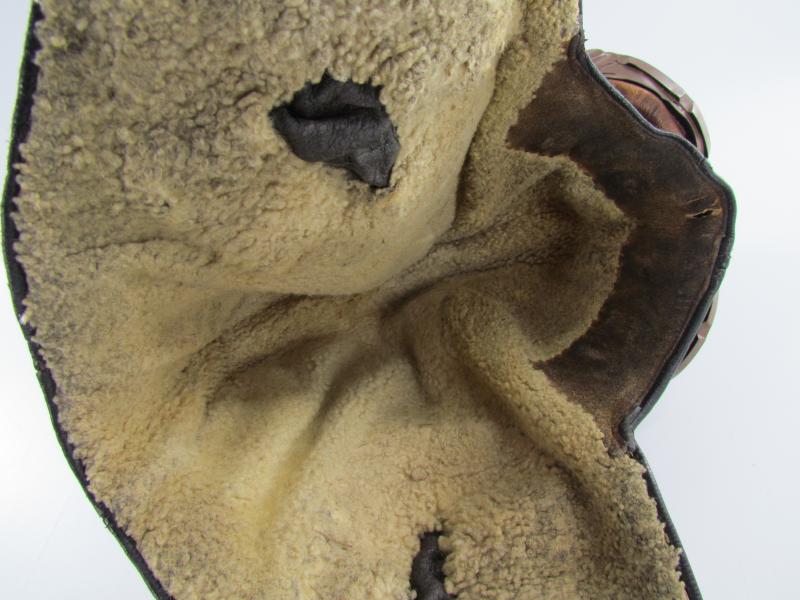 Luftwaffe LKPW101 Flight Crews Leather Winter Helmet With Flight Goggles