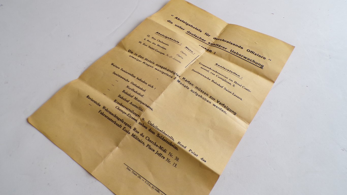 Wehrmacht Anti-VD Warning Pamphlet PARIS