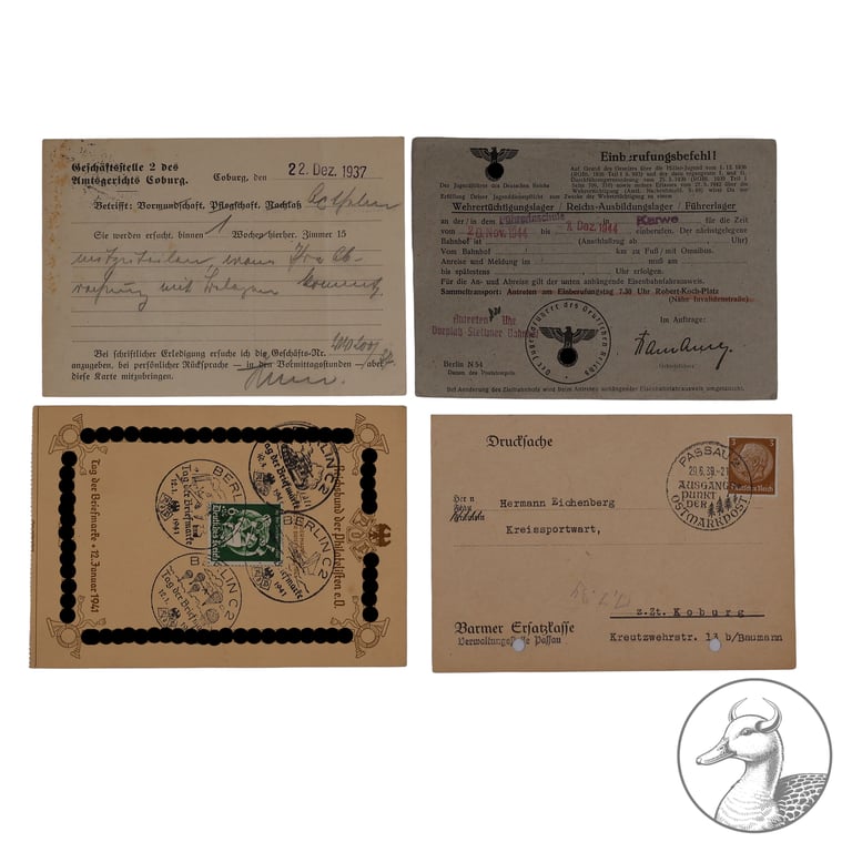 Konvolut Dokumente Deutsche Arbeitsfront Bayreuth-Partei Kreissportwart