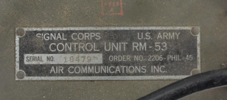 US WW2 Signal Corps control unit RM-53