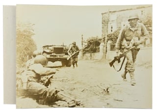 US WW2 Press Photo Normandy 'La Haye du...