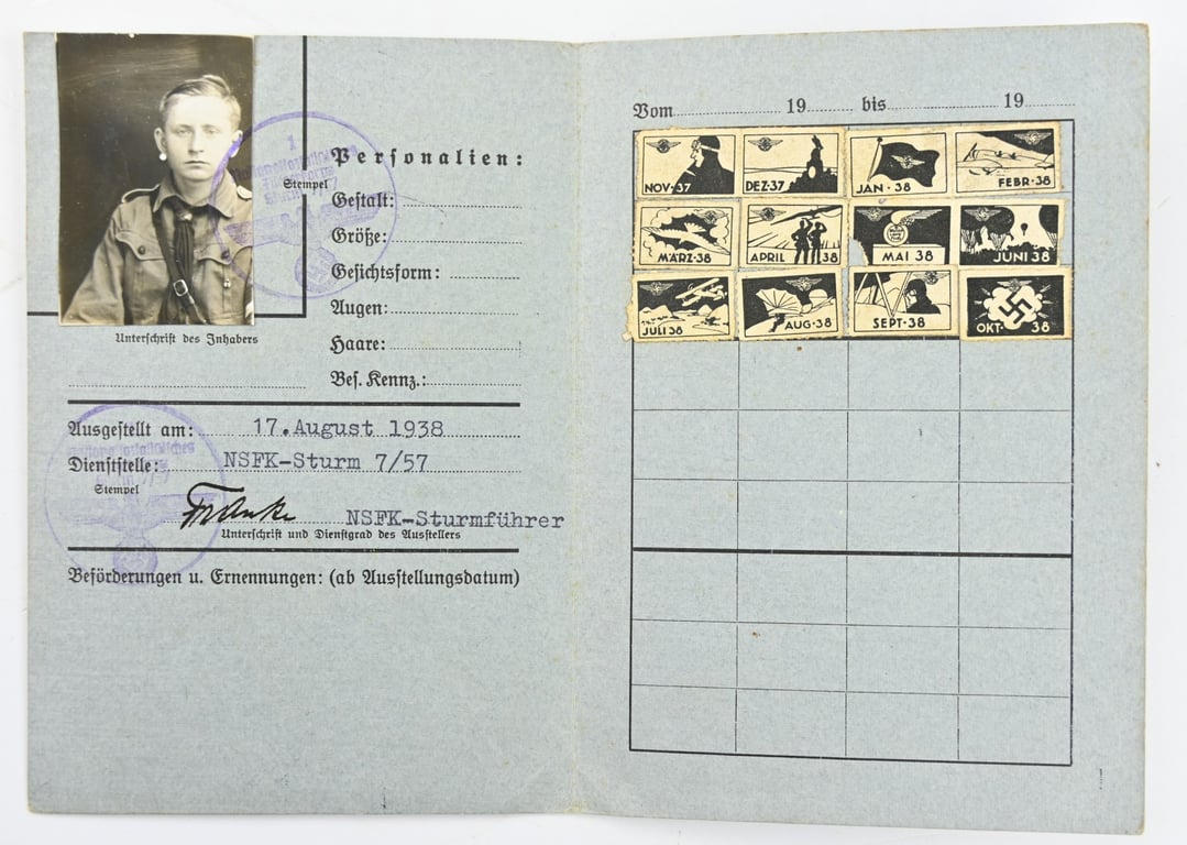 German NSFK Memberpass 1938