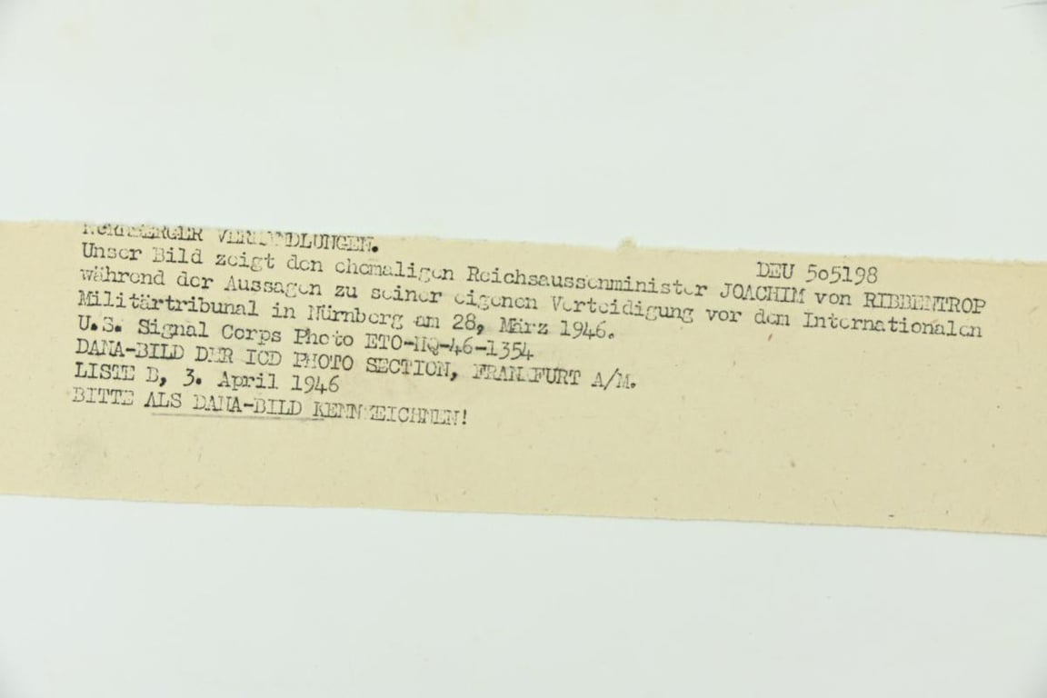 Allied Nuremberg War Trails Picture 'Joachim von Ribbentrop'