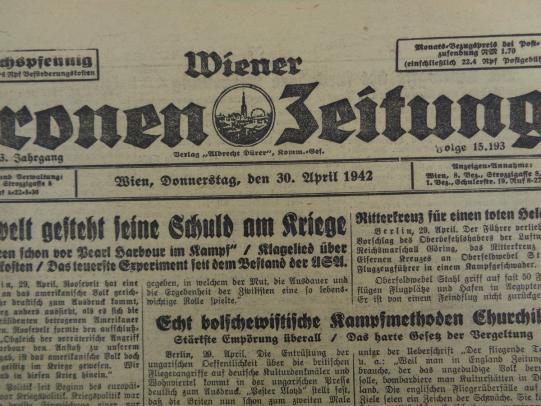 German Illustrierte Kronen Zeitung 30 April 1942
