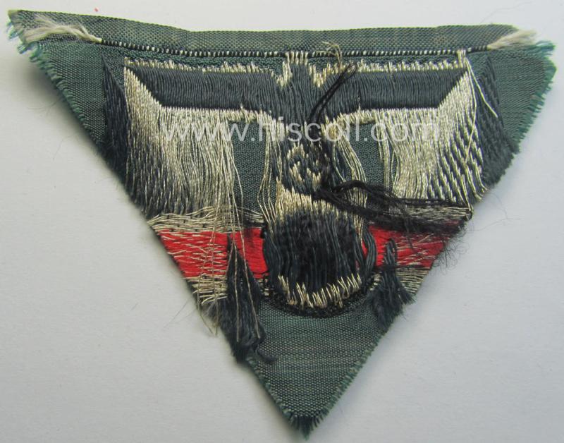 WH (Heeres) officers'-type: 'M41/M43-pattern'-cap-eagle/cocarde (cap-trapezoid or: 'Mützentrapez') as was intended for usage on the: 'M-41 o. 43'-model, officers'-type field-caps (ie. 'Einheitsfeldmützen')