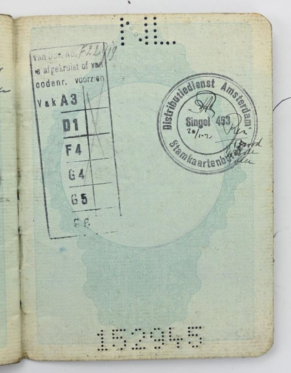 Dutch WW2 Pasport of Johannes Sanders, Labor Worker in Germany