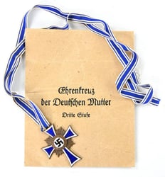 German Mother's Cross in Bronze with pouch