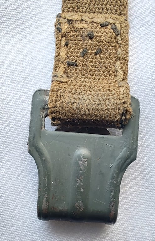 Wehrmacht gas mask canister short belt strap with hook