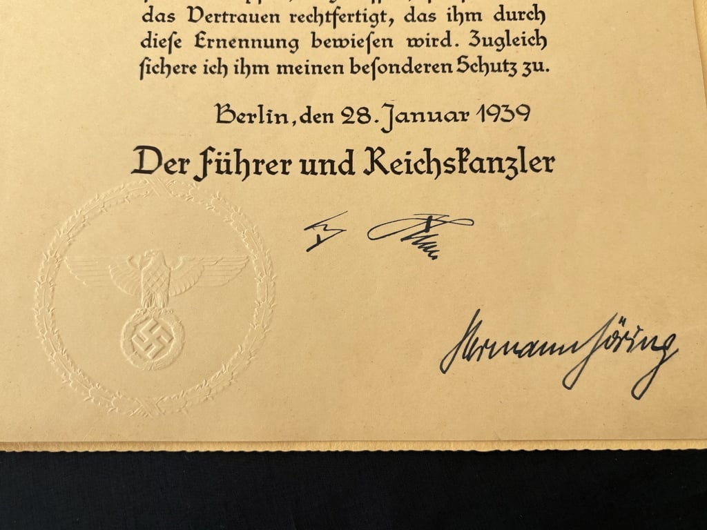 AUTHENTIC GERMAN WW2 HAND INK SIGNATURE OF NAZI LEADER REICHMARSCHALL HERMANN GORING.