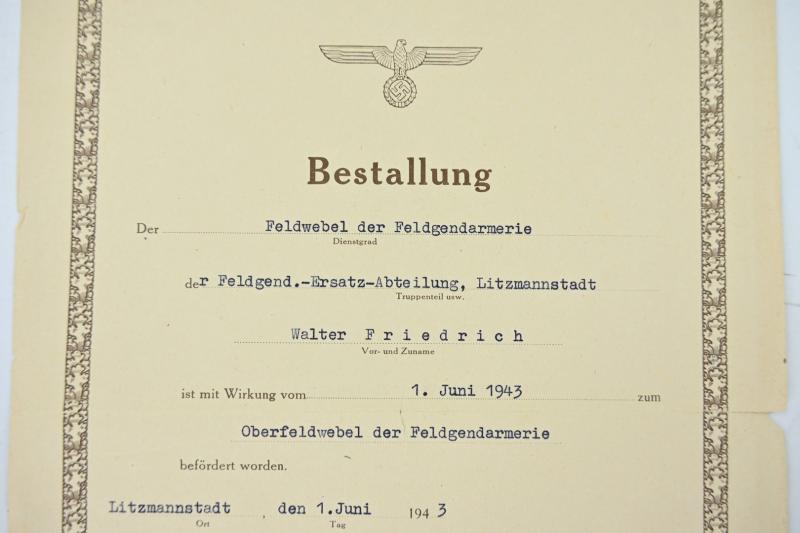 German WH Feldgendarmerie Document Grouping
