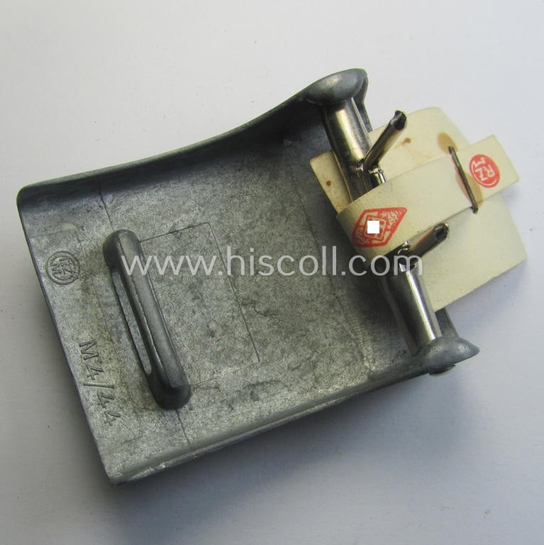 Superb, HJ (ie. 'Hitlerjugend') zinc- (ie. 'Feinzink'-) based- (and/or unusually 'molded'-pattern!) belt-buckle being a maker- (ie. 'RzM M4/44'-) marked example that still retains its period etiket